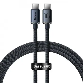 Кабель Baseus Crystal Shine Series Fast Charging Data Cable Type-C to Type-C 100W 1.2m Black (CAJY000601)