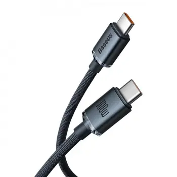 Кабель Baseus Crystal Shine Series Fast Charging Data Cable Type-C to Type-C 100W 1.2m Black (CAJY000601)