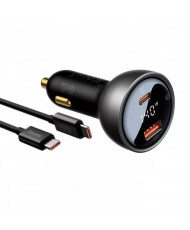 Зарядний пристрій Baseus Digital Display Car charger USB-A/USB-C PD3.1 140W+Type-C to Type-C cable Superior 5A 240W 1m (CGZX070001)