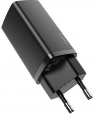Мережевий зарядний пристрій Baseus GaN2 Lite Quick Charger C+U 65W EU Black (CCGAN2L-B01)
