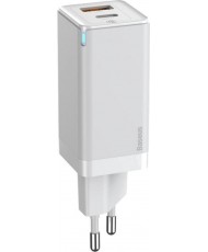 Мережевий зарядний пристрій Baseus GaN2 Lite Quick Charger C+U 65W EU White (CCGAN2L-B02)