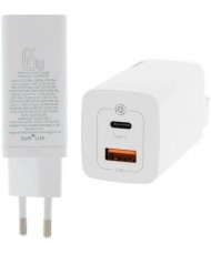 Мережевий зарядний пристрій Baseus GaN2 Lite Quick Charger C+U 65W EU White (CCGAN2L-B02)