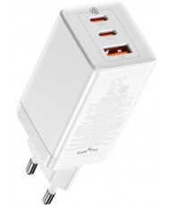 Зарядний пристрій Baseus GaN3 Pro 2USB-C+1USB-A 65W White (CCGP050102)