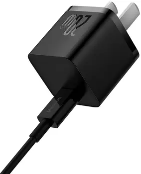 Зарядное устройство Baseus GaN5 Fast Charger USBC 20W CN + Superior Cable Type-C to Lightning PD 20W 1m Set (Mini) Black (CCGN040101)