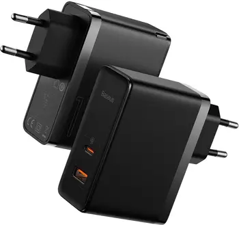 Сетевое зарядное устройство Baseus GaN5 Pro Fast Charger Type-C+USB 100W EU Black (CCGP090201)