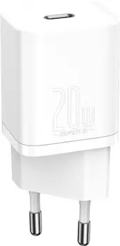 Зарядное устройство Baseus Super Si Quick Charger 1C 20W With Simple Wisdom Data Cable Type-C to Lightning 1m White (TZCCSUP-B02)