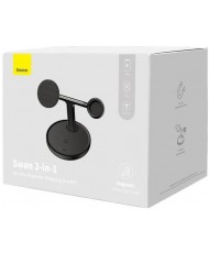 Бездротовий зарядний пристрій Baseus Swan 3-in-1 Wireless Magnetic Charging Bracket 20W Black (WXTE000101)