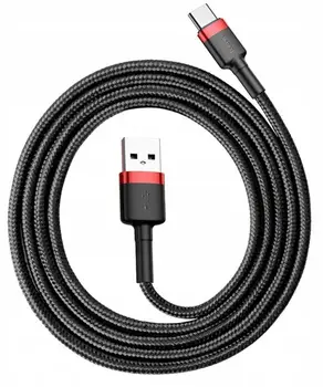 Кабель Baseus Cafule Cable USB For Type-C 3A 1M Red+Black (CATKLF-B91)