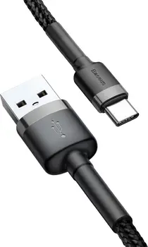 Кабель Baseus USB to Type-C Cafule 1m Grey/Black (CATKLF-BG1)