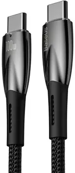 Кабель Baseus Glimmer Series Fast Charge Type-C to Type-C 100W 1m Black (CADH000701)