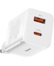 Зарядний пристрій Baseus Super Si Pro Quick Charger C+U 30W White (CCSUPP-E02)