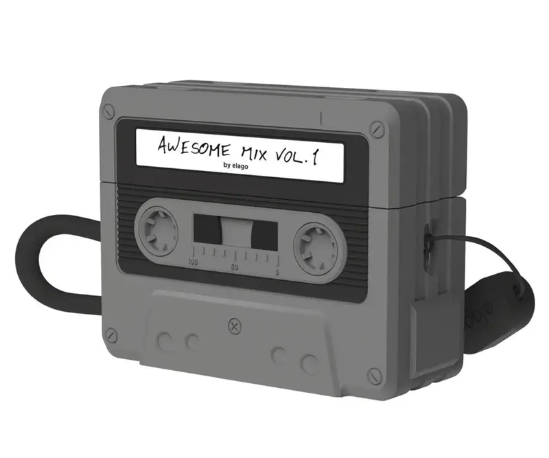 Чохол Elago Cassette Tape Case for Airpods Pro 2nd Gen Black (EAPP2TAPE-BK+STR-BK)