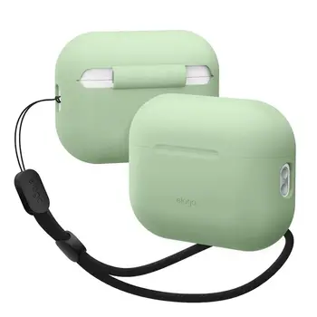 Чохол Elago Silicone Basic Case with Nylon Lanyard for Airpods Pro 2nd Gen Pastel Green (EAPP2SC-BA+ROSTR-PGR)