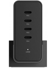 Сетевое зарядное устройство Native Union Fast GaN Charger PD 140W Desktop USB-C 4-Port Black (FAST-PD140-BLK-EU)