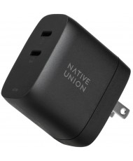 Мережевий зарядний пристрій Native Union Fast GaN Charger PD 67W Dual USB-C Port Black (FAST-PD67-BLK-INT)