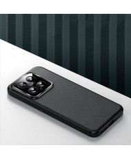Чехол GKK Luxury Shockproof Hybrid Leather Case для Xiaomi 14 Black