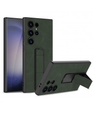 Чохол GKK Skin-Feel Matte Phone Case Foking Kickstand для Samsung Galaxy S24 Ultra Green
