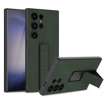 Чехол GKK Skin-Feel Matte Phone Case Foking Kickstand для Samsung Galaxy S24 Ultra Green