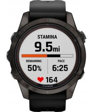 Смарт-годинник Garmin Fenix 7S Pro Sapphire Solar Carbon G. DLC Tit. with Black Band (010-02776-10/11/54)