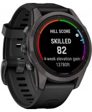 Смарт-годинник Garmin Fenix 7S Pro Sapphire Solar Carbon G. DLC Tit. with Black Band (010-02776-10/11/54)