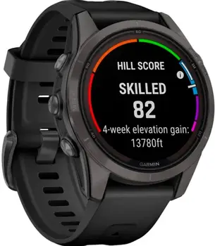 Смарт-годинник Garmin Fenix 7S Pro Sapphire Solar Carbon G. DLC Tit. with Black Band (010-02776-10/11/54)