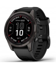 Смарт-часы Garmin Fenix 7S Pro Sapphire Solar Carbon Gray Titanium with Black Silicone (010-02776-54) (UA)