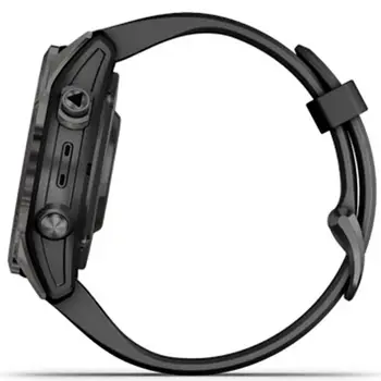 Смарт-годинник Garmin Fenix 7S Pro Sapphire Solar Carbon Gray Titanium with Black Silicone (010-02776-54) (UA)