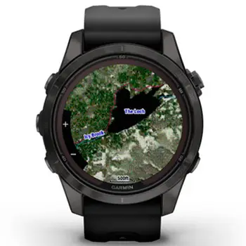Смарт-годинник Garmin Fenix 7S Pro Sapphire Solar Carbon Gray Titanium with Black Silicone (010-02776-54) (UA)