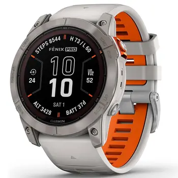 Смарт-годинник Garmin Fenix 7X Pro Sapphire Solar Titanium with Grey/Orange Band (010-02778-64) (UA)