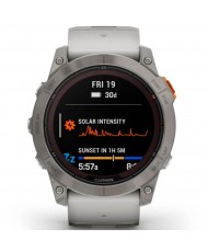 Смарт-часы Garmin Fenix 7X Pro Sapphire Solar Titanium with Grey/Orange Band (010-02778-64) (UA)