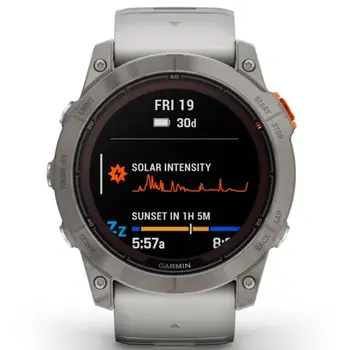 Смарт-годинник Garmin Fenix 7X Pro Sapphire Solar Titanium with Grey/Orange Band (010-02778-64) (UA)