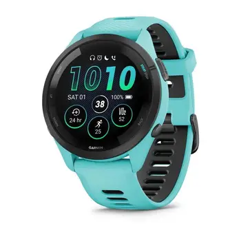 Смарт-годинник Garmin Forerunner 265 Black Bezel with Aqua Case and Aqua/Black Silicone Band (010-02810-52) (UA)