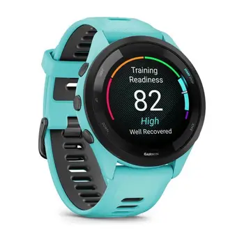Смарт-годинник Garmin Forerunner 265 Black Bezel with Aqua Case and Aqua/Black Silicone Band (010-02810-52) (UA)