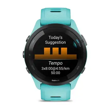 Смарт-годинник Garmin Forerunner 265 Black Bezel with Aqua Case and Aqua/Black Silicone Band (010-02810-52) (UA)