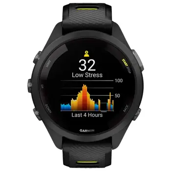 Смарт-годинник Garmin Forerunner 265S Black Bezel and Case with Black/Amp Yellow Silicone Band (010-02810-53) (UA)