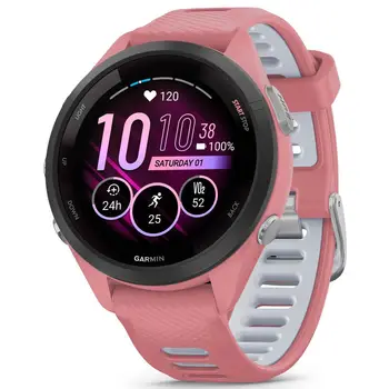 Смарт-годинник Garmin Forerunner 265S Black Bezel with Light Pink Case and Light Pink/Whitestone Silicone Band (010-02810-55) (UA)