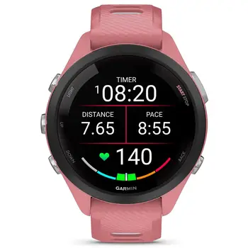 Смарт-годинник Garmin Forerunner 265S Black Bezel with Light Pink Case and Light Pink/Whitestone Silicone Band (010-02810-55) (UA)