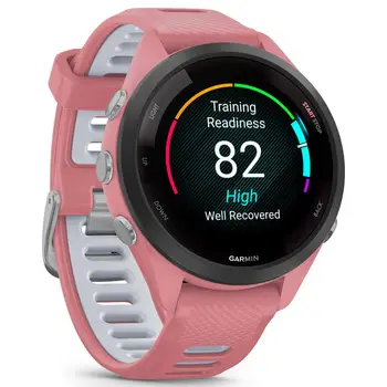 Смарт-годинник Garmin Forerunner 265S Black Bezel with Light Pink Case and Light Pink/Whitestone Silicone Band (010-02810-55) (UA)