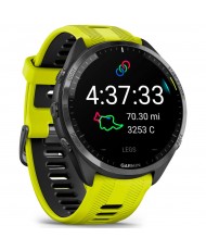 Смарт-годинник Garmin Forerunner 965 Carbon Gray DLC Titanium Bezel with Black Case/Amp Yellow/Black Silicone Band (010-02809-82) (UA)