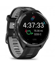 Смарт-часы Garmin Forerunner 965 Carbon Gray DLC Titanium Bezel with Black Case and Black/Powder Gray Silicone Band (010-02809-80) (UA)