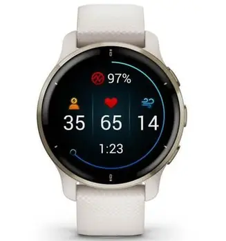Смарт-годинник Garmin Venu 2 Plus Cream Gold S. Steel Bezel w. Ivory Case and S. Band (010-02496-02/12)