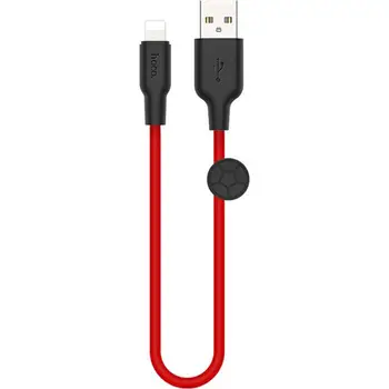 Кабель HOCO X21 Plus USB Type-A to Lightning 0.25m Black/Red (6931474712356)