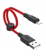 Кабель HOCO X21 Plus USB Type-A to Lightning 0.25m Black/Red (6931474712356)