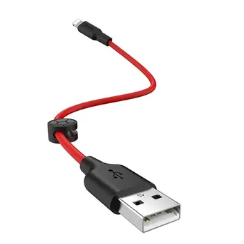 Кабель HOCO X21 Plus USB Type-A to Lightning 0.25m Black/Red (6931474712356)