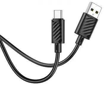 Кабель HOCO X88 Gratified Type-A to Type-C (3.0A) 1m Black (6931474783349)