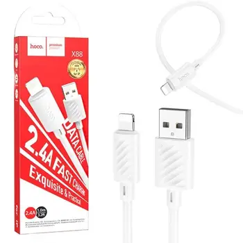 Кабель HOCO X88 Type-A to Lightning (2.4A) (1m) White