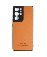 Чехол Huryl Leather Case Samsung Galaxy S21 Ultra Brown