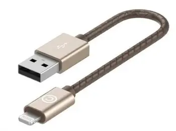 Кабель Lightning LAB.C Lightning Leather Cable A.L (0.15m) Champagne Gold (LABC-510-GD)
