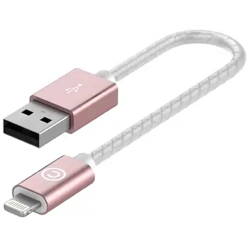 Кабель Lightning LAB.C Lightning Leather Cable A.L (0.15m) Rose Gold (LABC-510-RG)
