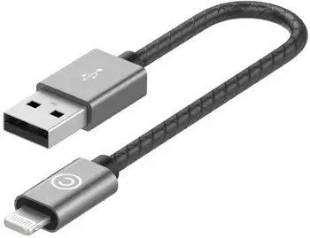 Кабель Lightning LAB.C Lightning Leather Cable A.L (0.15m) Space Grey (LABC-510-GR)
